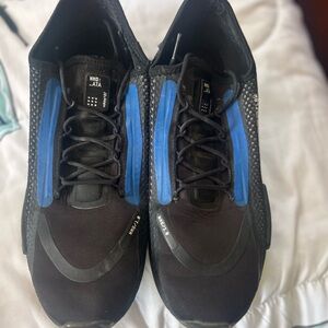 Adidas Black and Blue Athletic Shoes with Cushioned Sole